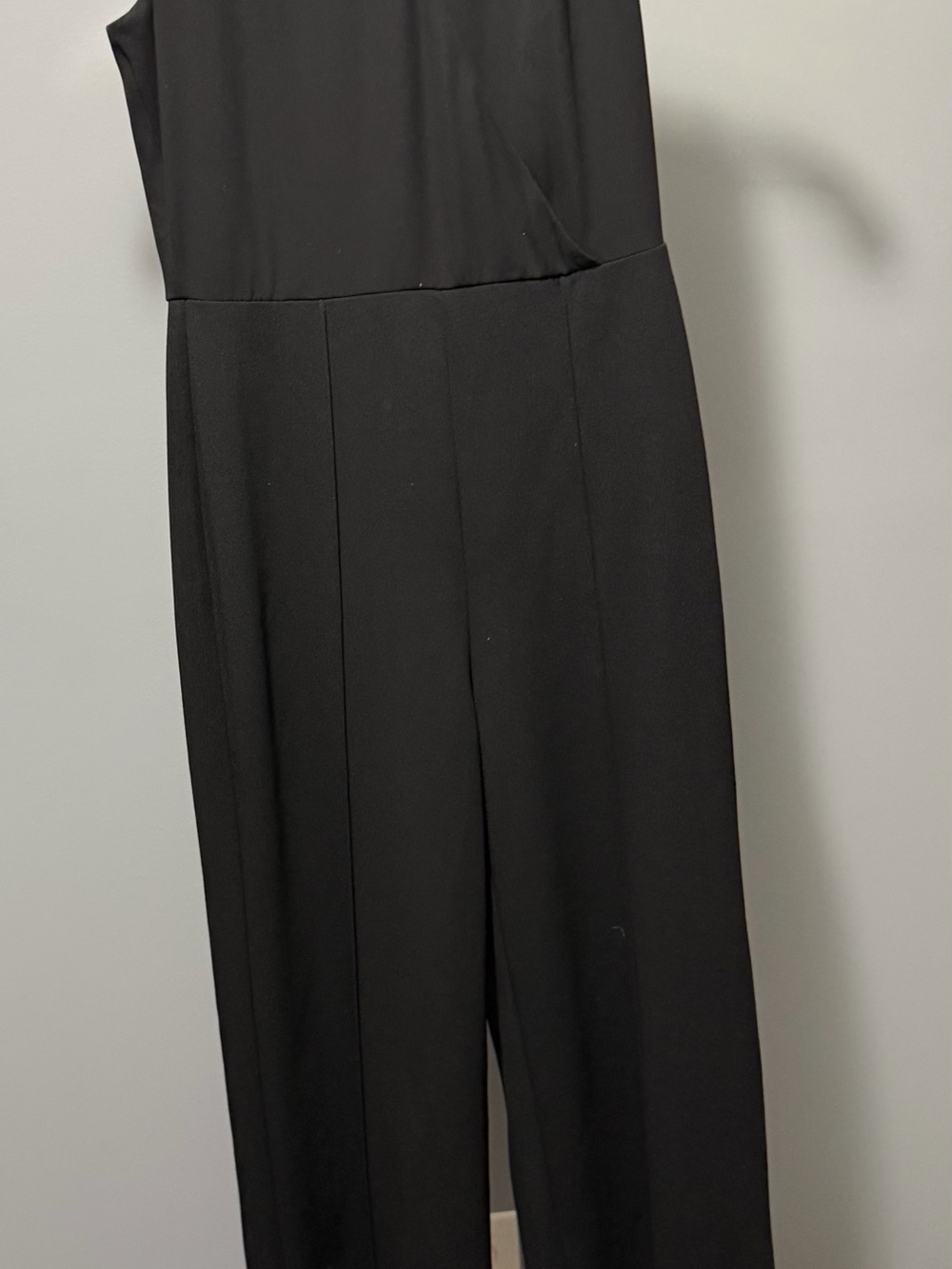 White House Black Market Black Sleeveless Draped Neck Jumpsuit